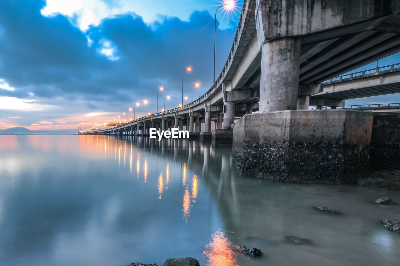 Bridge over river against sky