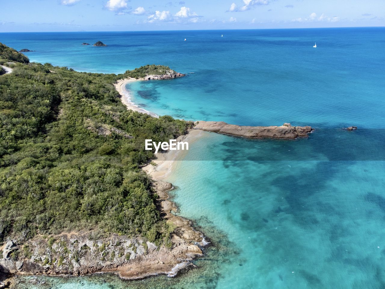 high angle view of beach against sky