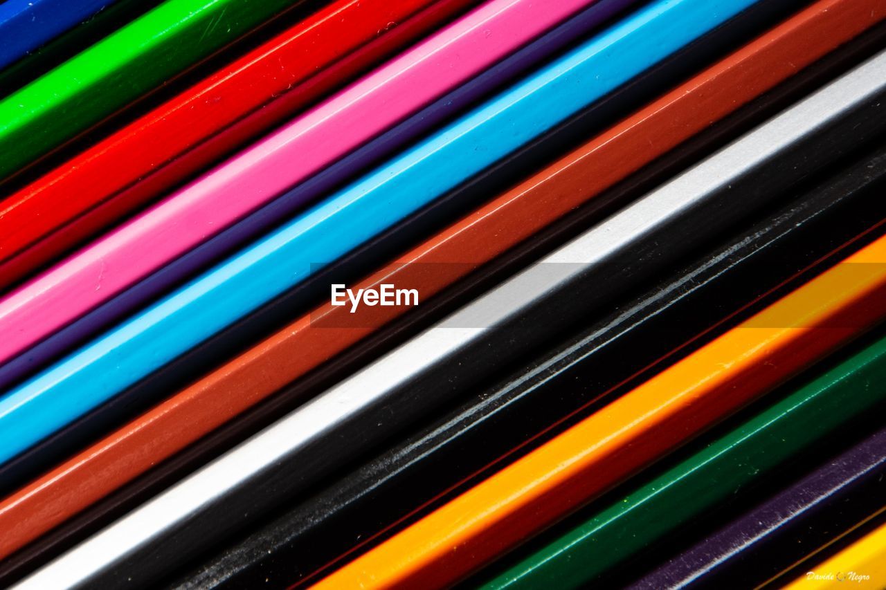 Full frame shot of multi colored pencils