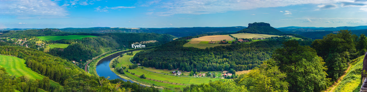 Elbe river and mount lilienstein 