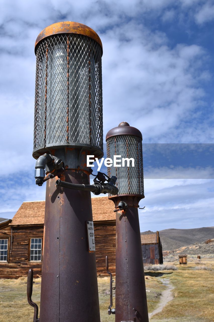 Antique gas pumps at bodie state historic park in california an old gold mining ghost town
