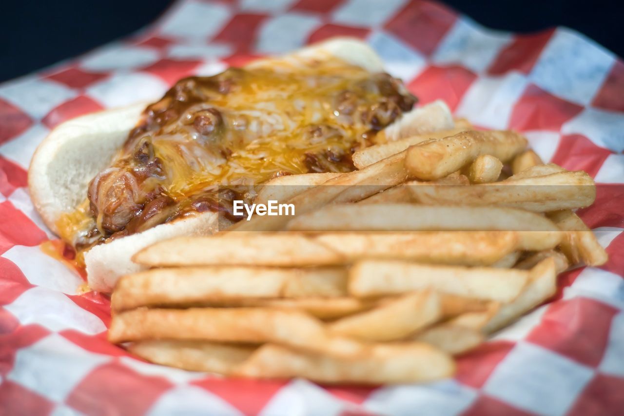 CLOSE-UP OF SERVED FOOD