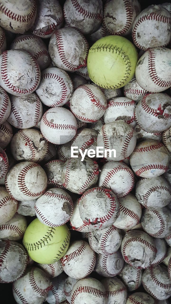 Full frame shot of baseballs