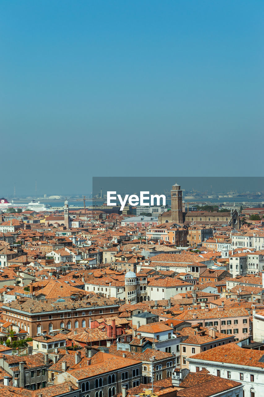 Aerial view of the city of venice. tourism in italy.