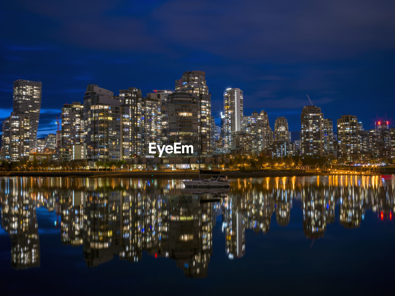 Reflection of buildings in water