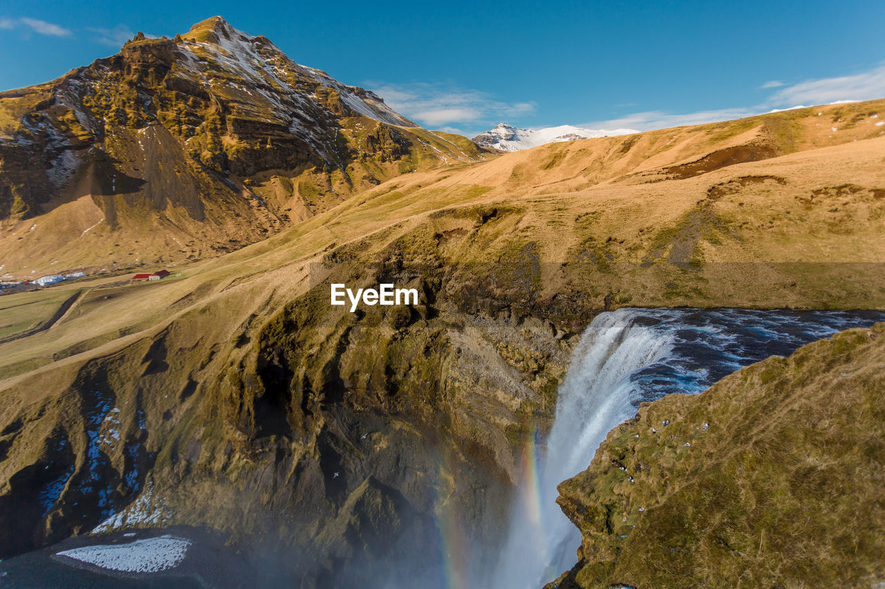 Scenic view of waterfall