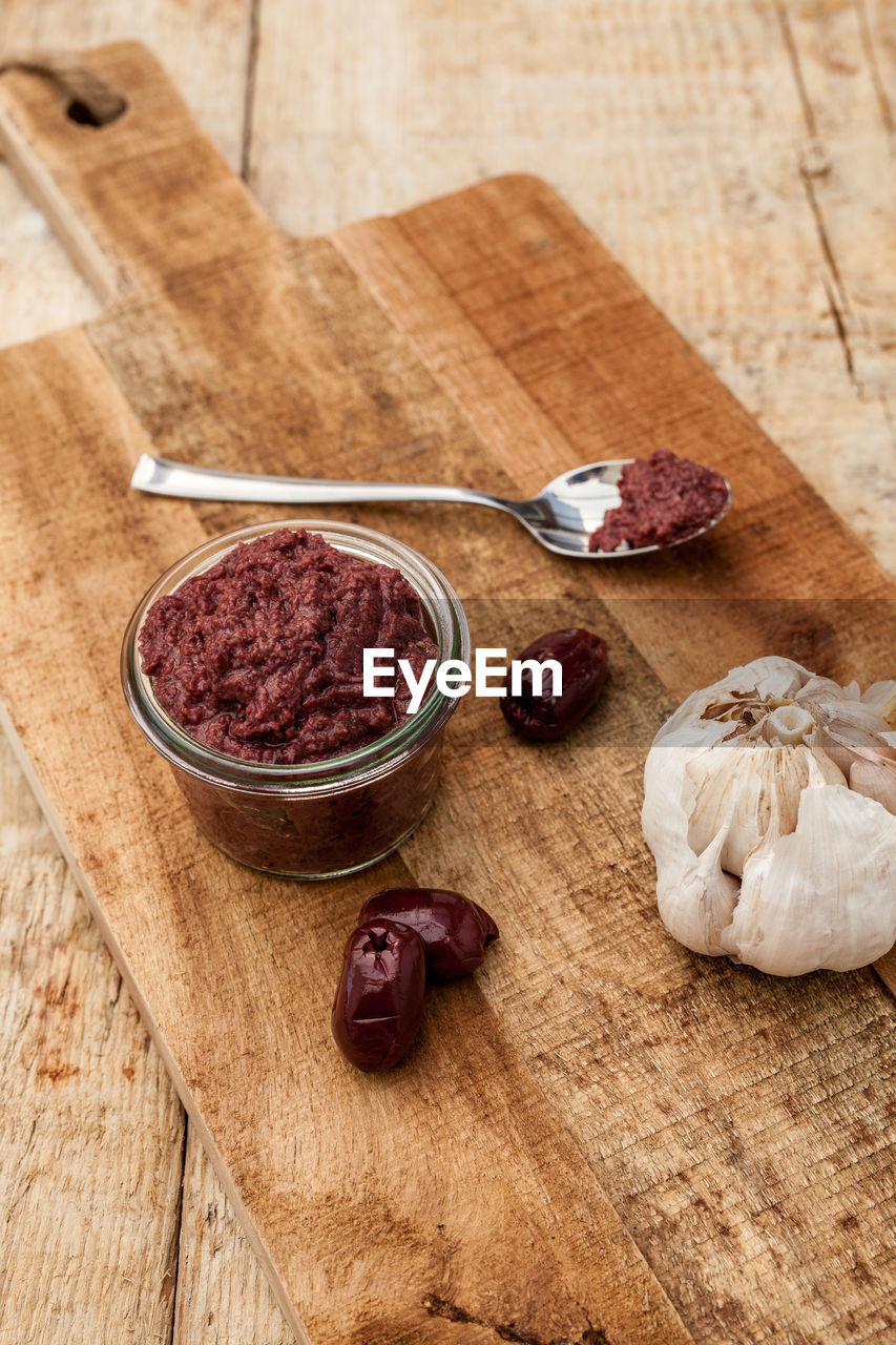 Close-up of food on cutting board