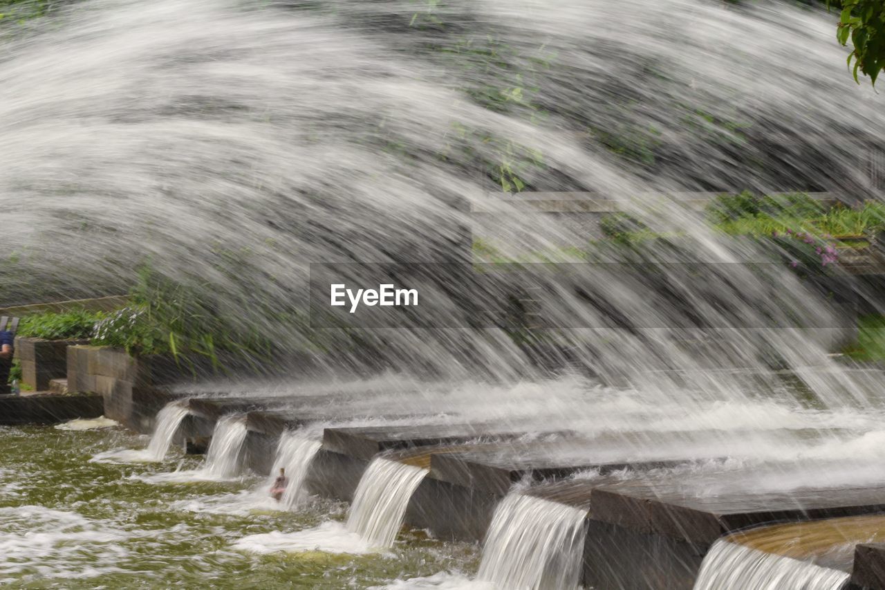 WATER SPLASHING ON BRIDGE