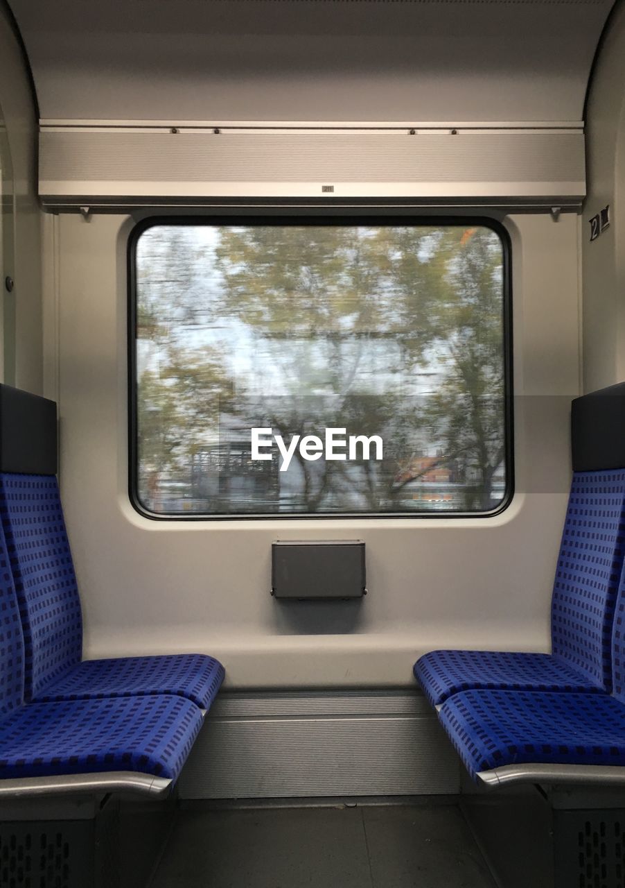 Interior of empty train