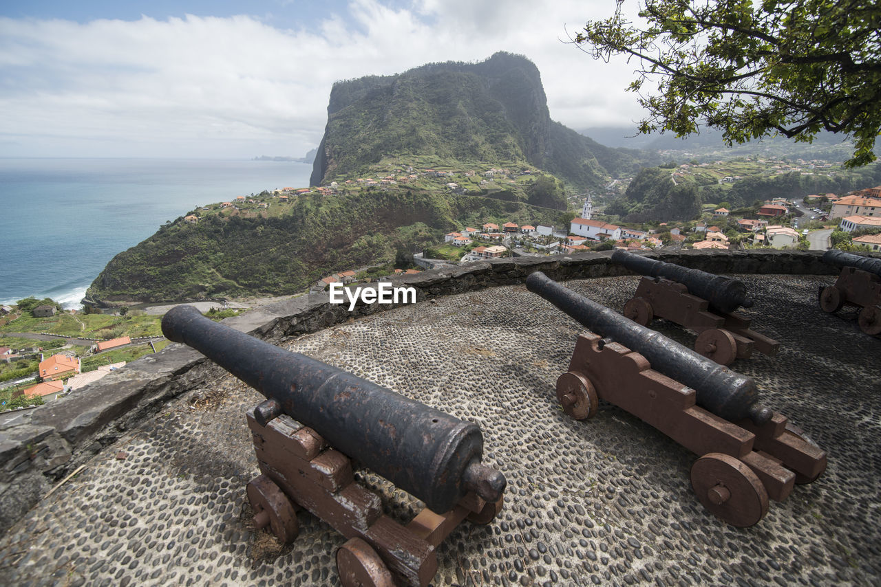 SCENIC VIEW OF SEA BY MOUNTAIN AGAINST SKY