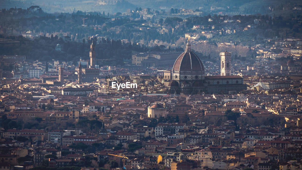 View of florence downtown with brunelleschi dome from fiesole