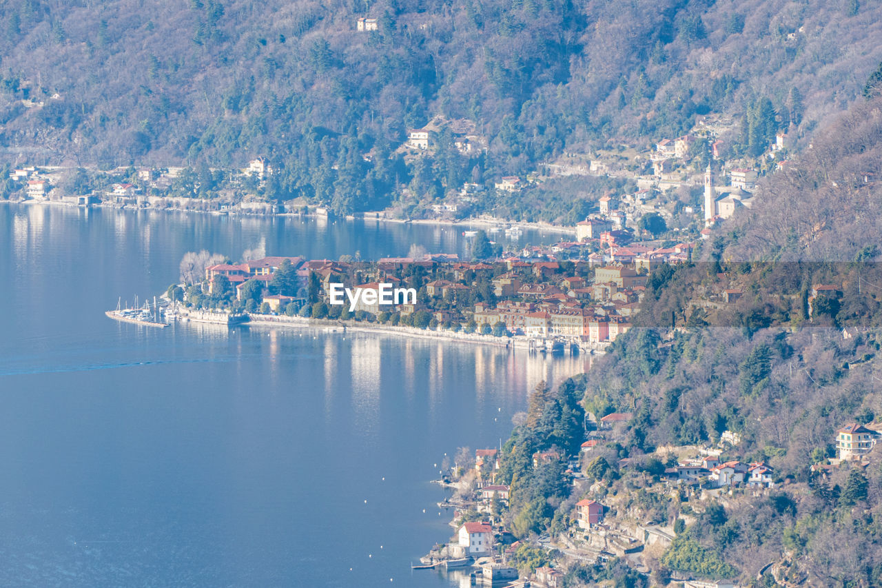 Aerial view of cannero in the lake maggiore