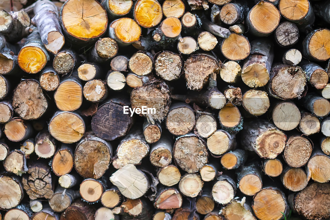 Full frame shot of logs