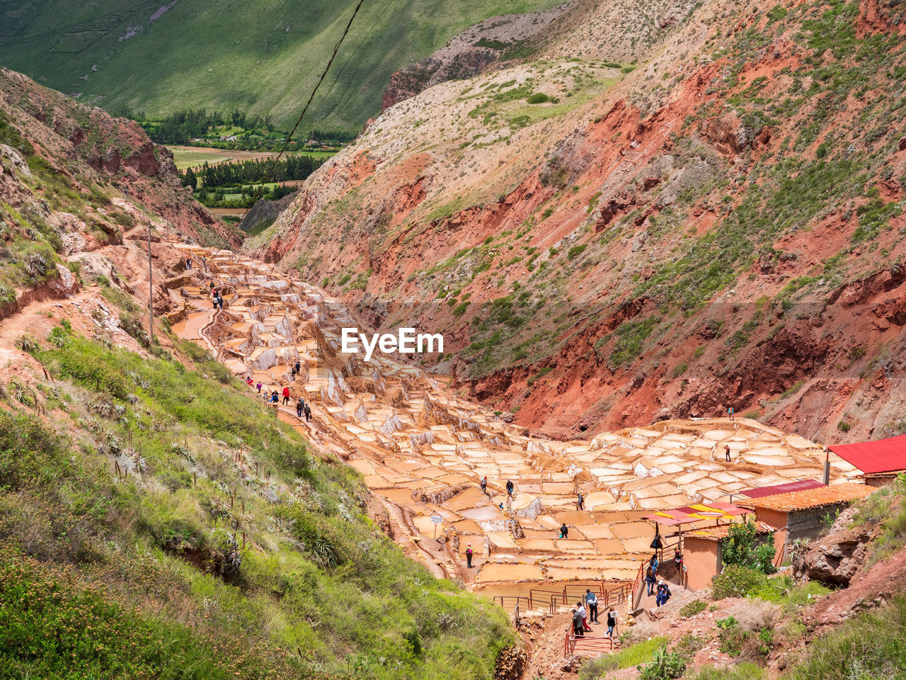 HIGH ANGLE VIEW OF PEOPLE IN A MOUNTAIN