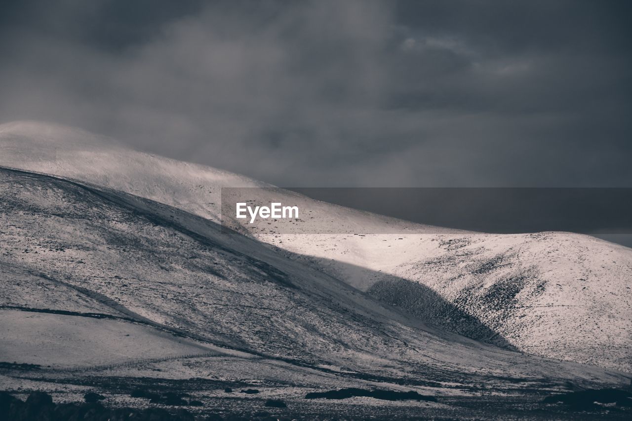 Scenic view of snowcapped mountain against sky