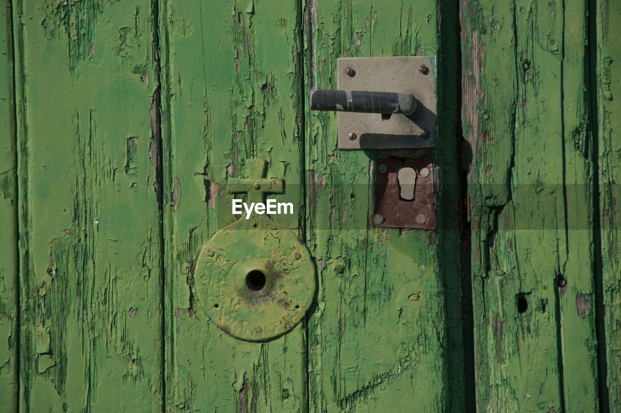 Close-up of wooden door