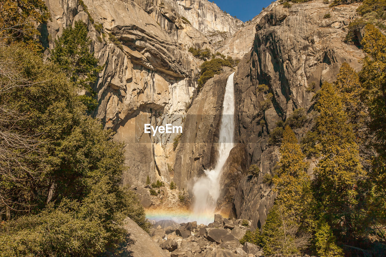 Scenic view of waterfall