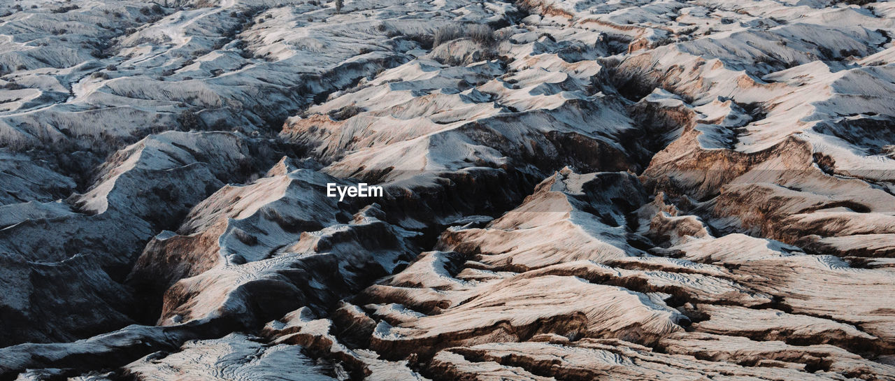 Aerial view of mountains during winter