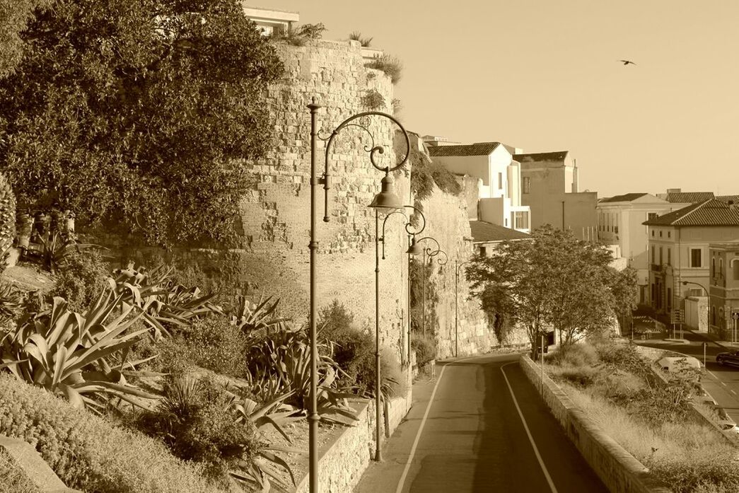 Street leading towards houses against sky