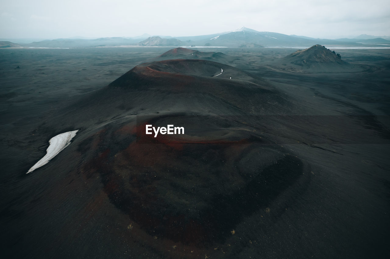 Scenic view of 3 volcanos in the icelandic highlands