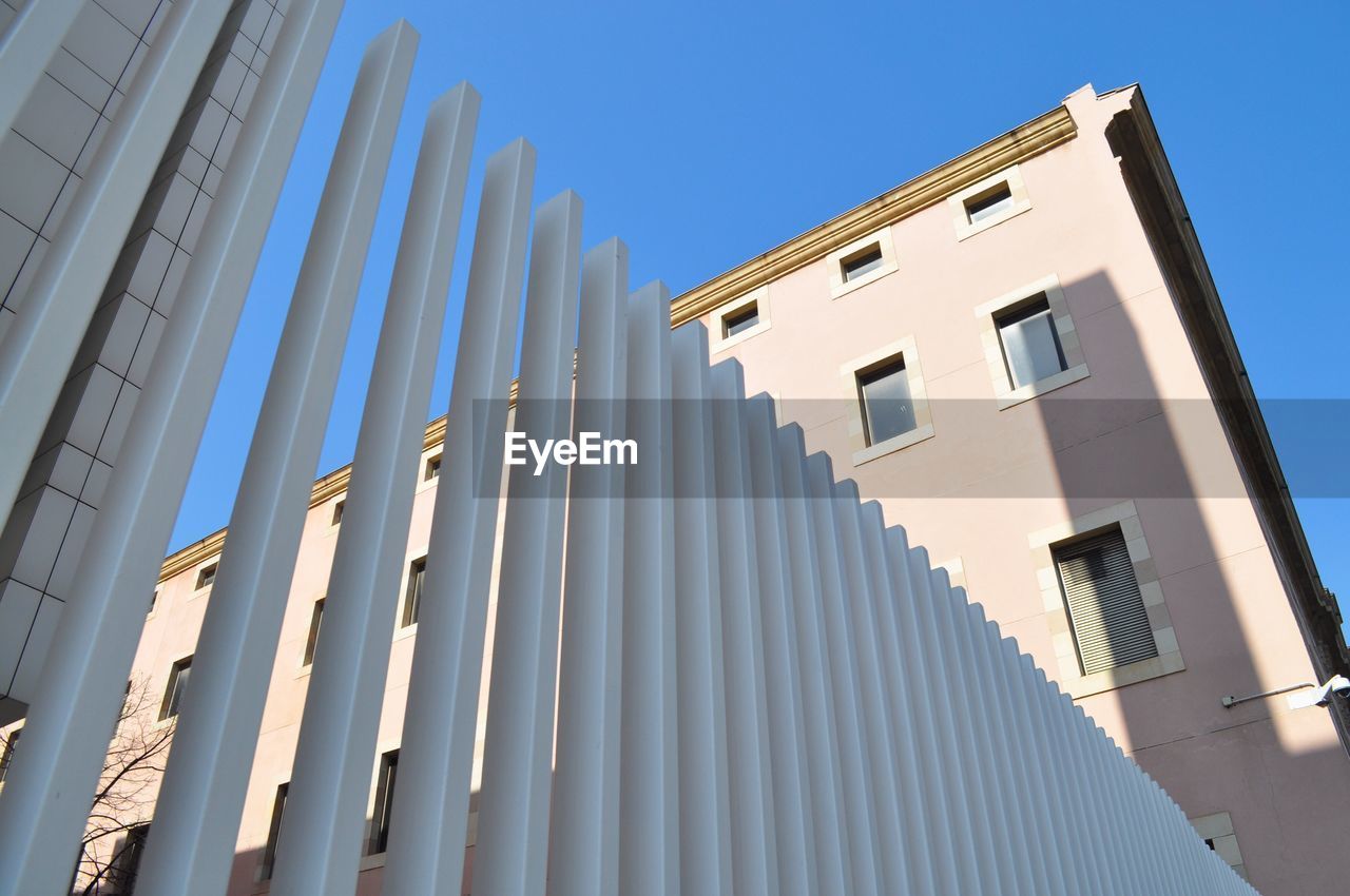 Low angle view of building against clear sky