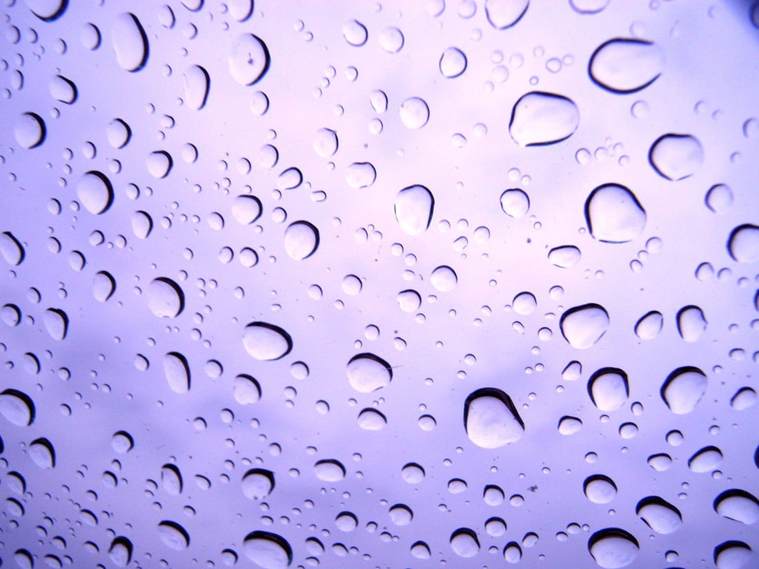 Drops on glass in detail