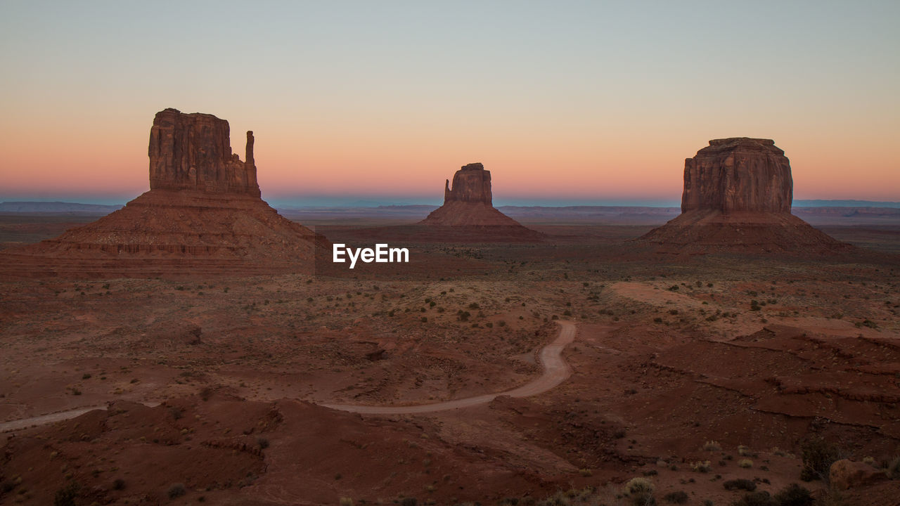 Scenic view of desert during sunset