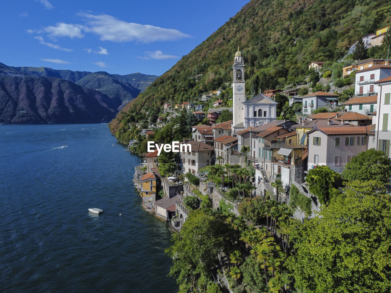View of the village of nesso on lake como