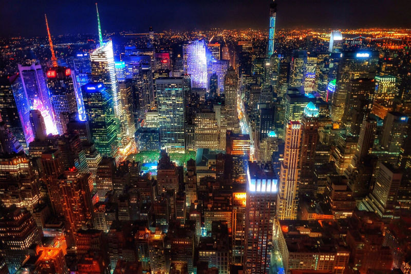 SKYSCRAPERS AT NIGHT