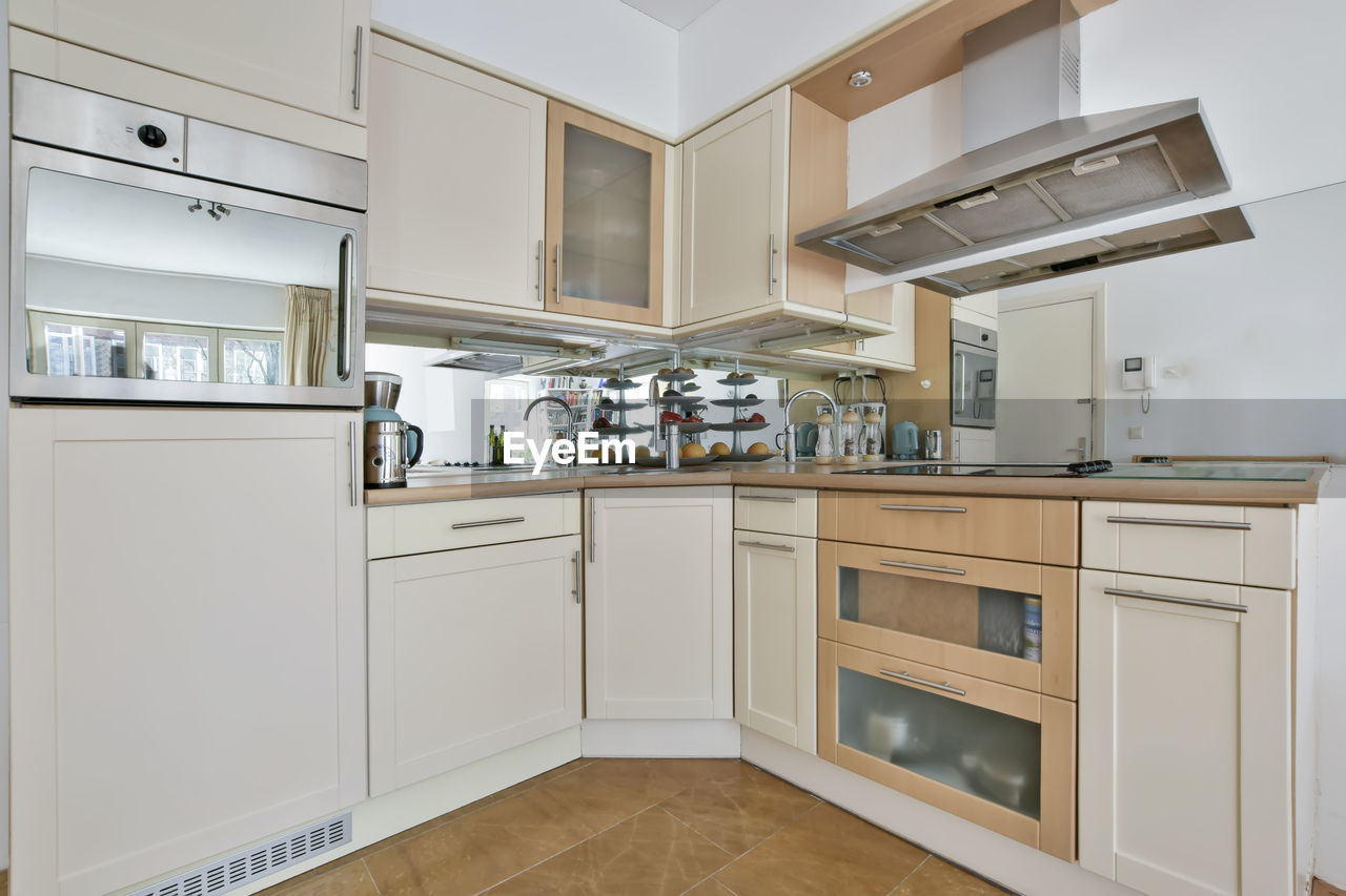 Interior of well arranged kitchen