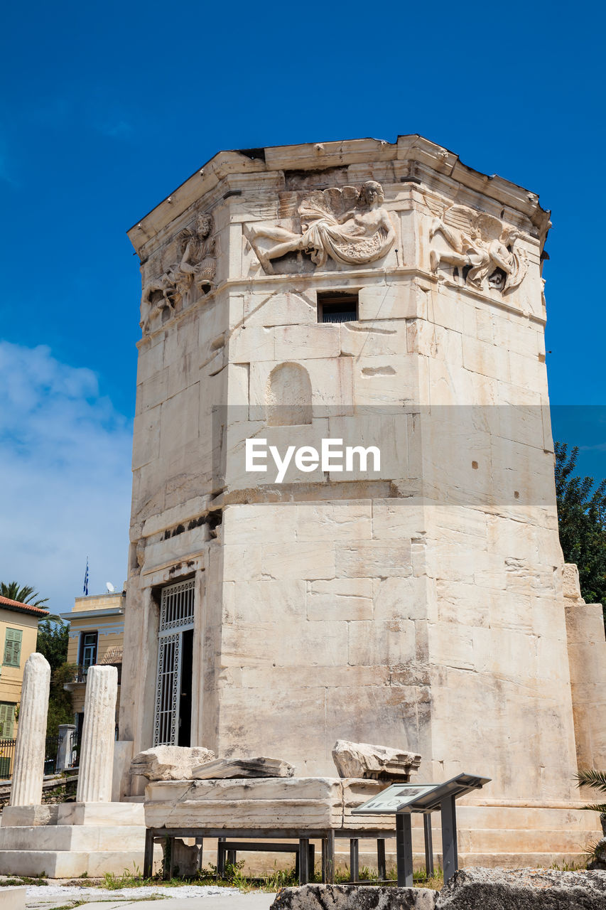 Tower of the winds or the horologion of andronikos kyrrhestes in the roman agora in athens