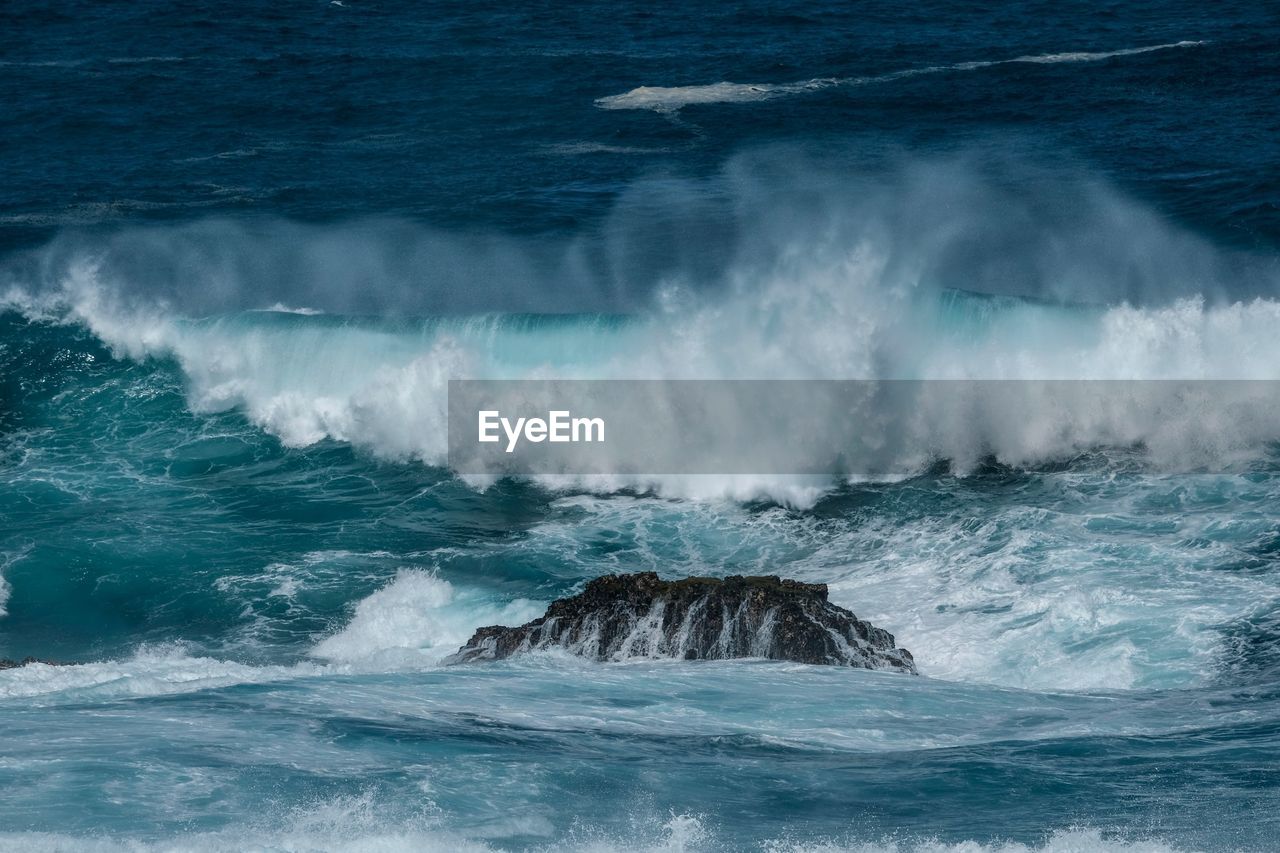 Scenic view of waves in sea