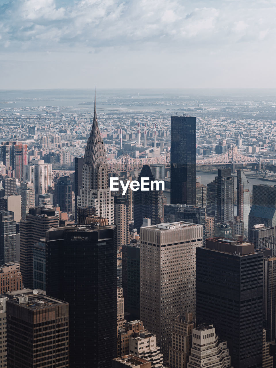 Aerial view of new york skyline with chrysler building