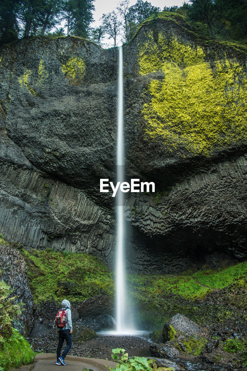 VIEW OF WATERFALL ON ROCK