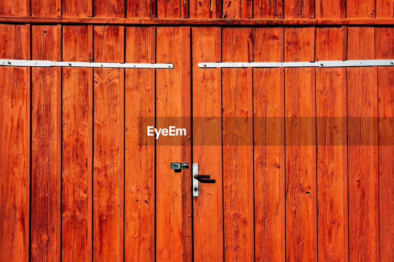 Full frame shot of closed wooden door