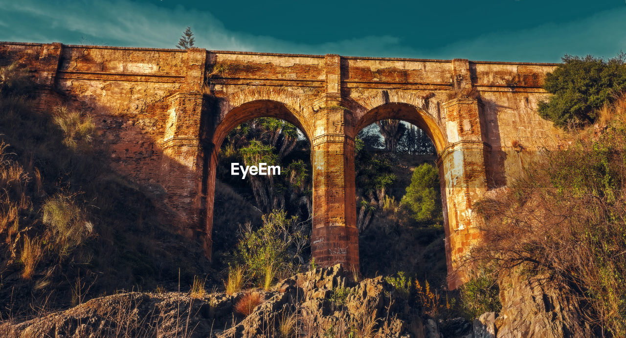 Aquaduct arroyo de don ventura, montes de malaga, malaga region, spain