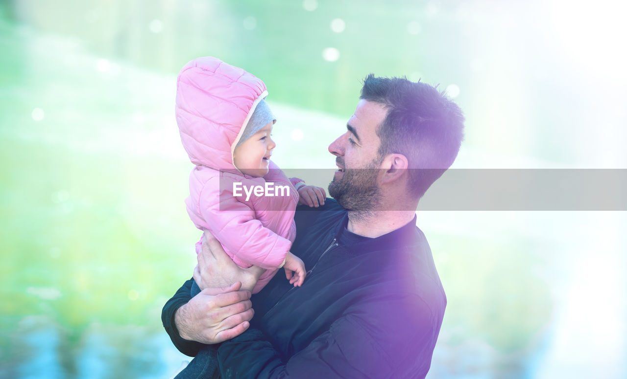 Happy father with daughter 