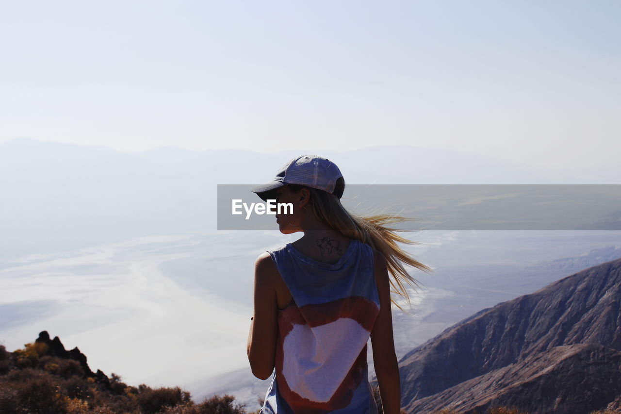 Rear view of woman looking at view