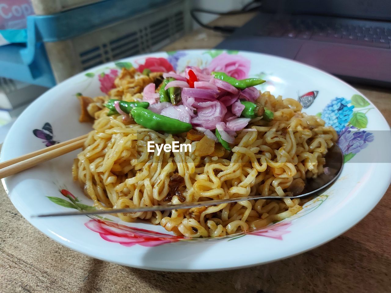 Close-up of food in plate on table