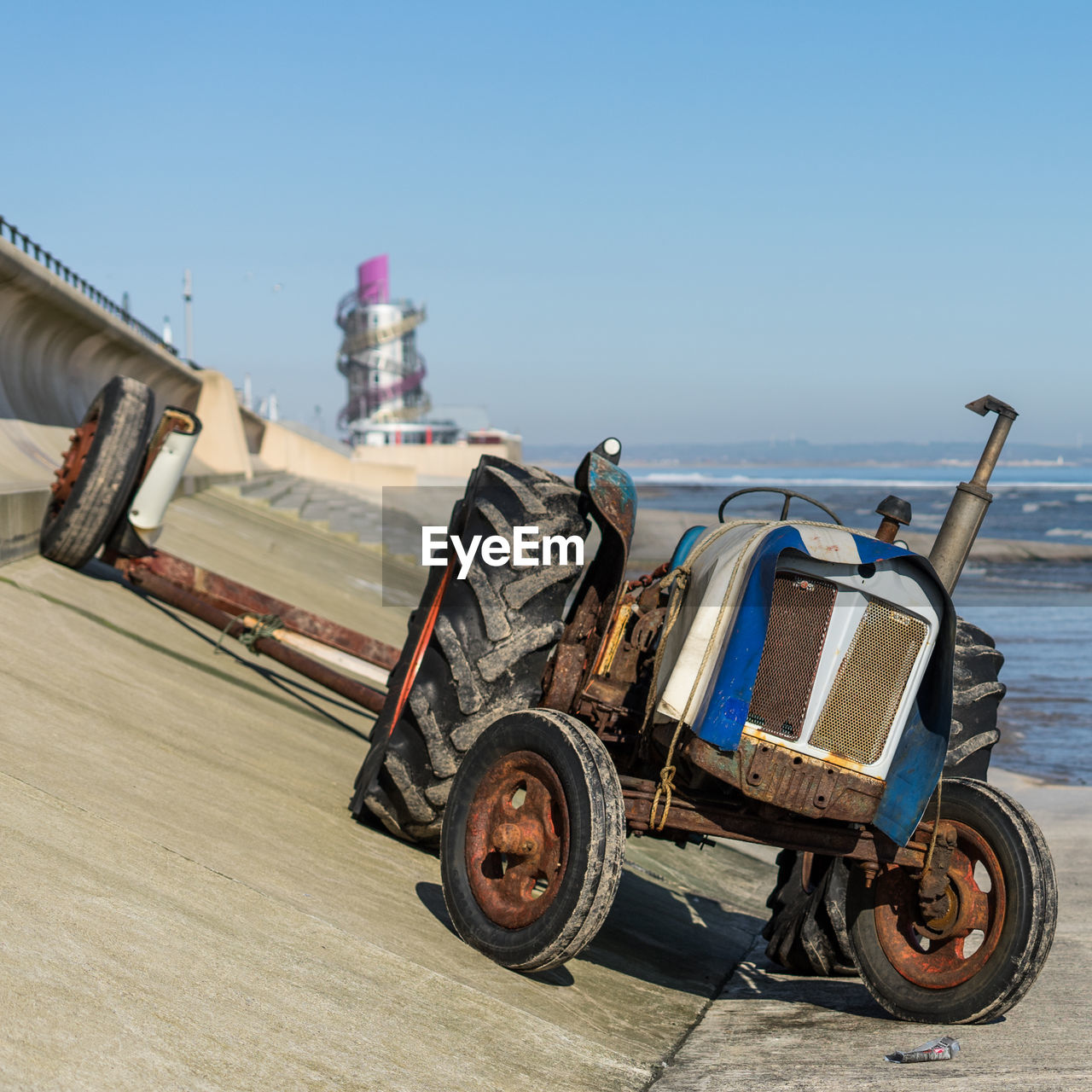 VIEW OF MOTORCYCLE ON BEACH