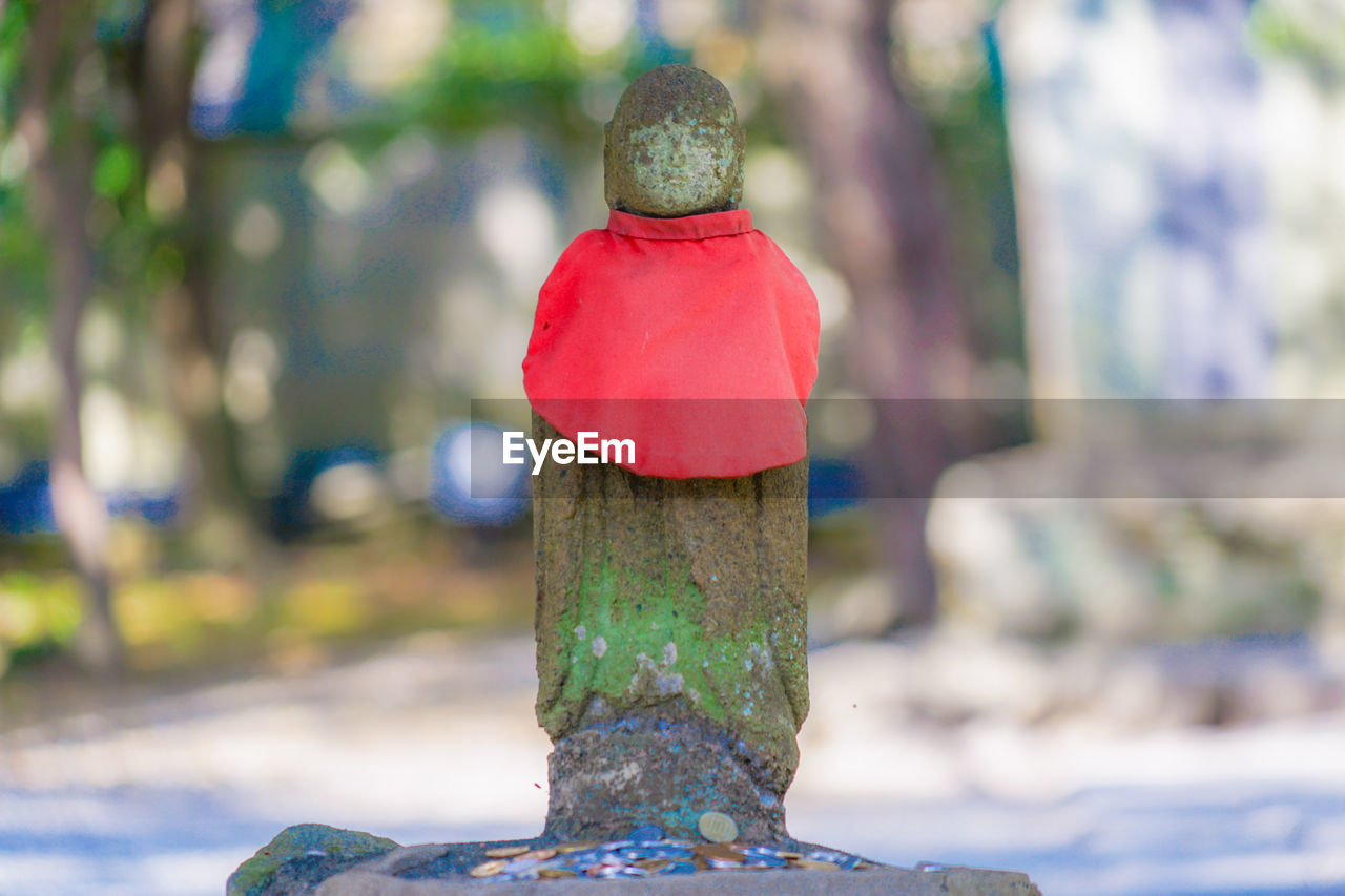 Close-up of statue against blurred background outdoors