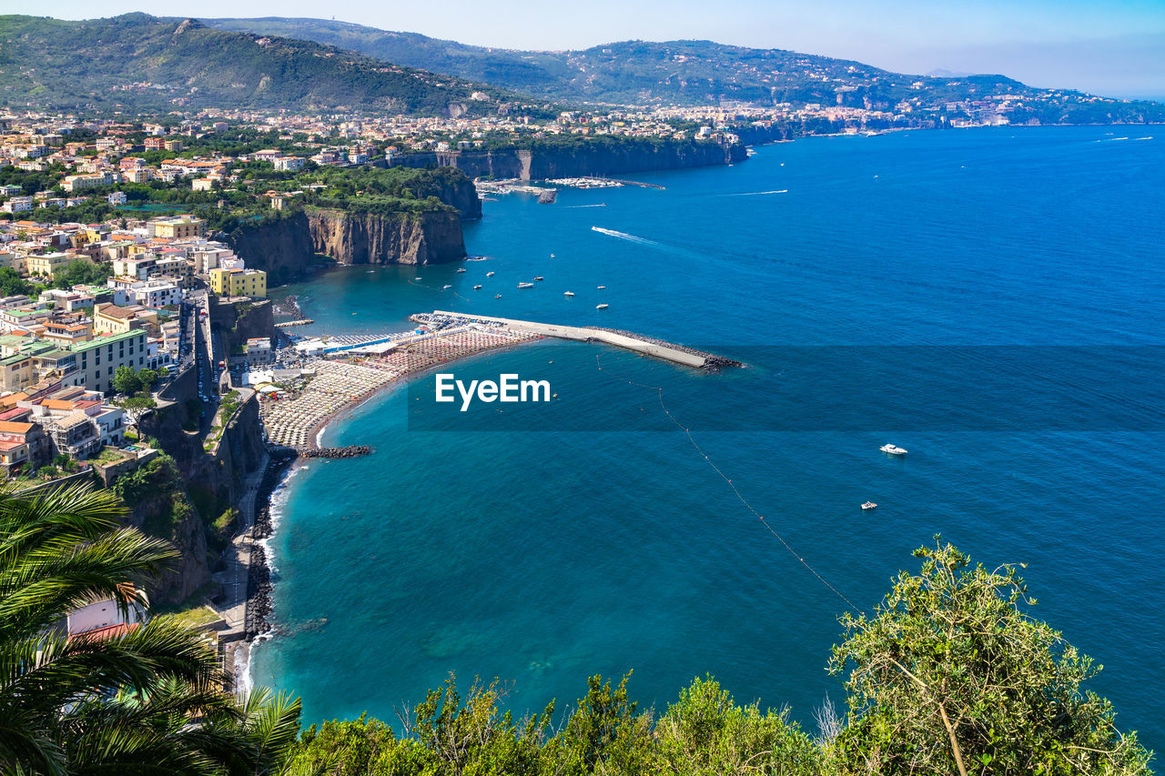 Stunning landscape of the sorrento peninsula in a beautiful summer day, campania, italy