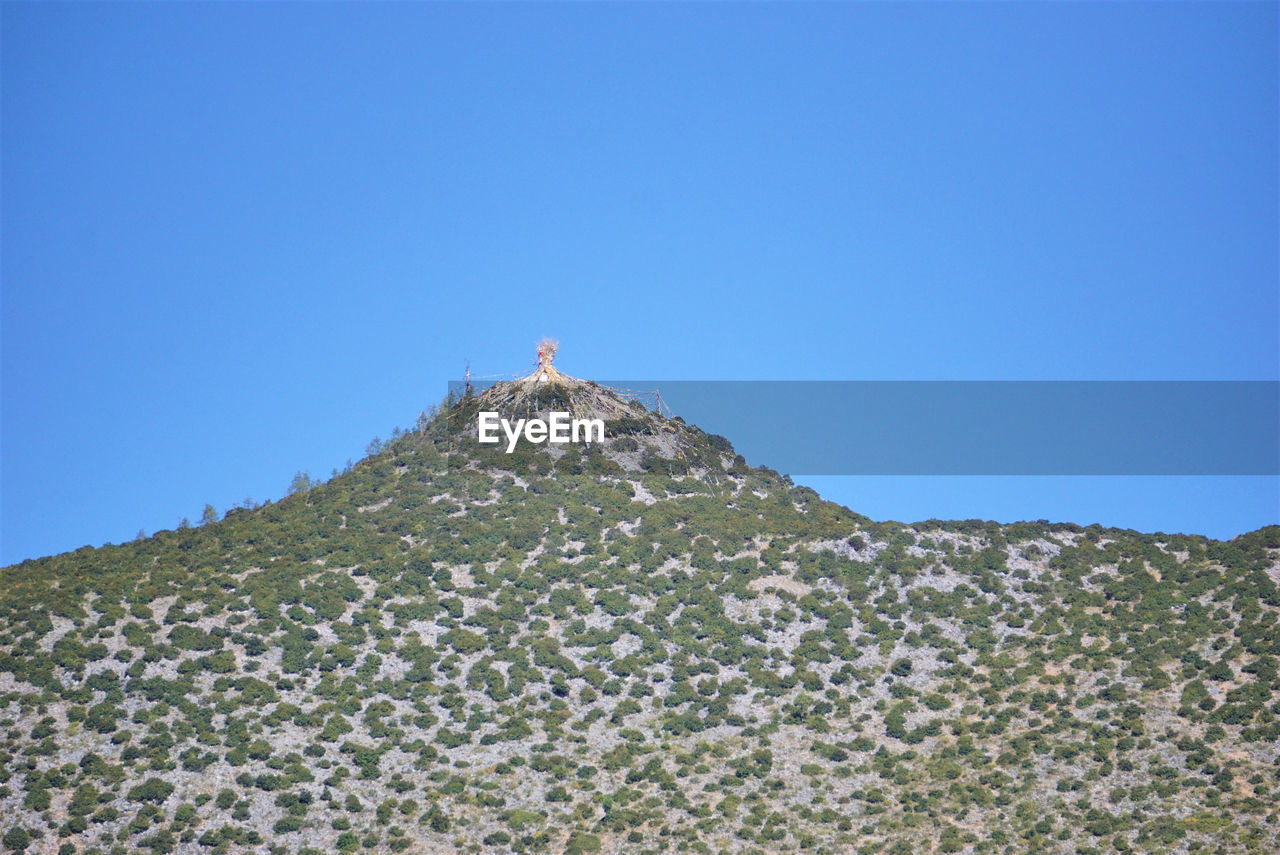 LOW ANGLE VIEW OF PERSON PARAGLIDING AGAINST CLEAR SKY