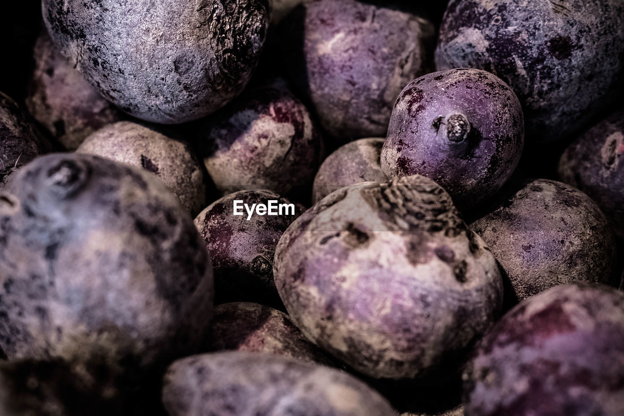 Full frame shot of common beets at market