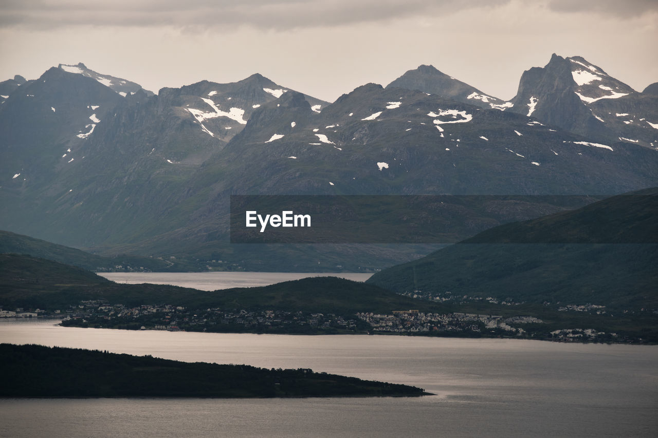 Scenic view of the landscape near tromso in norway