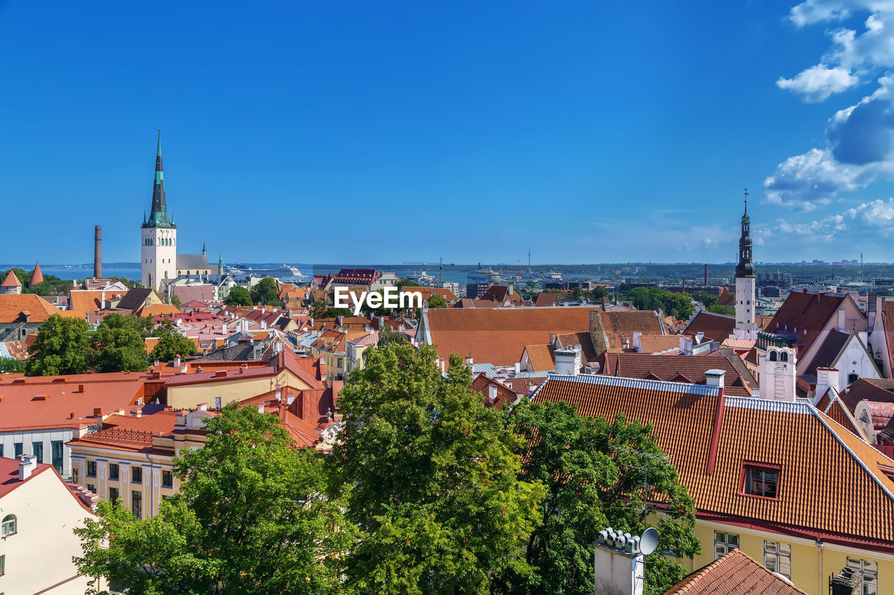 View of tallinn old town from toompea hill, estonia