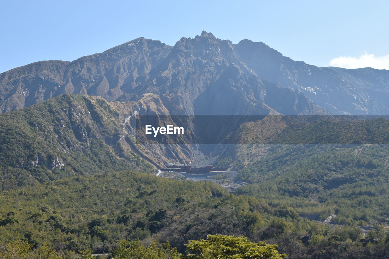 Scenic view of volcano against sky