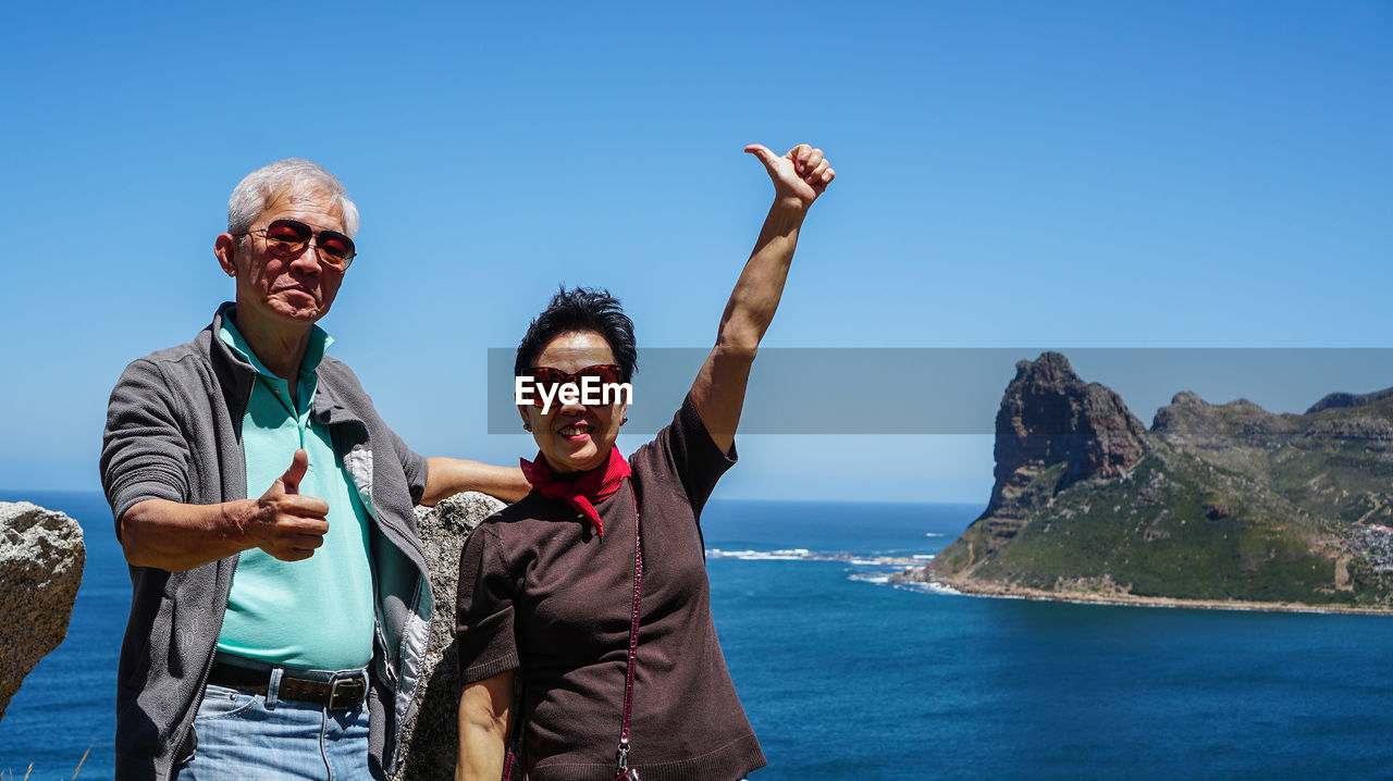 Asian senior couple exotic advanture to south africa retirement trip