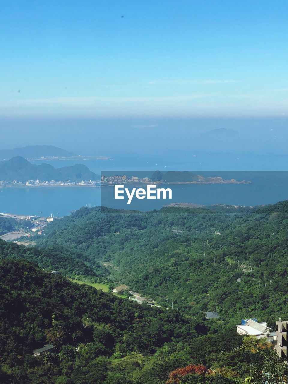 High angle view of landscape against sky