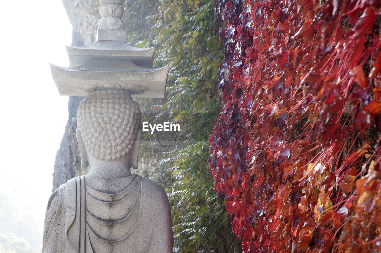 CLOSE-UP OF STATUE OF BUDDHA